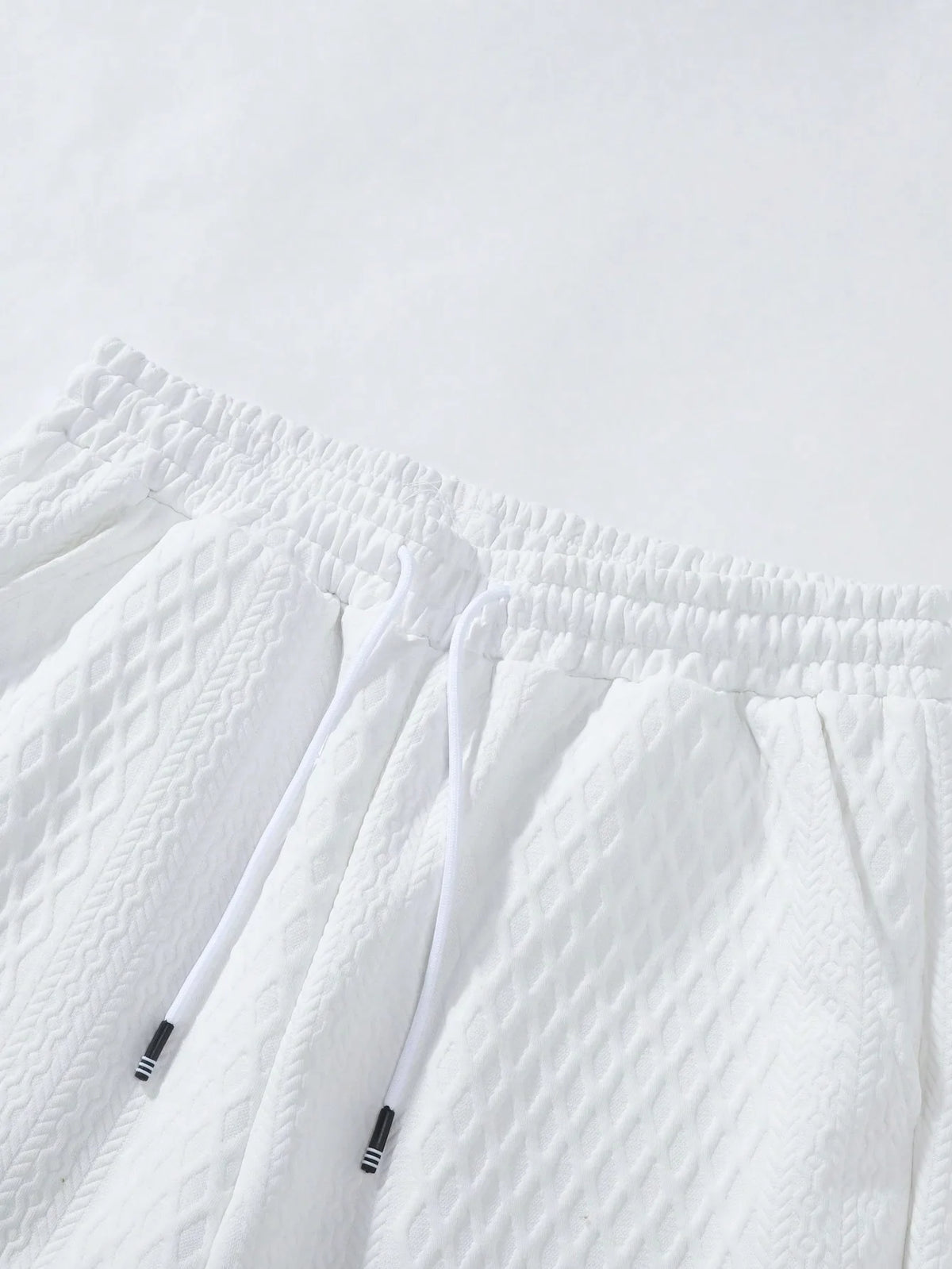 Men’s Waffle Knit Button Down Shirt & Shorts Set