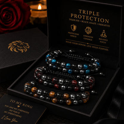 Tiger Eye Triple Protection Bracelet
