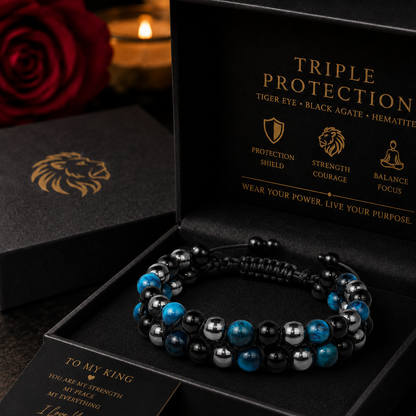 Tiger Eye Triple Protection Bracelet