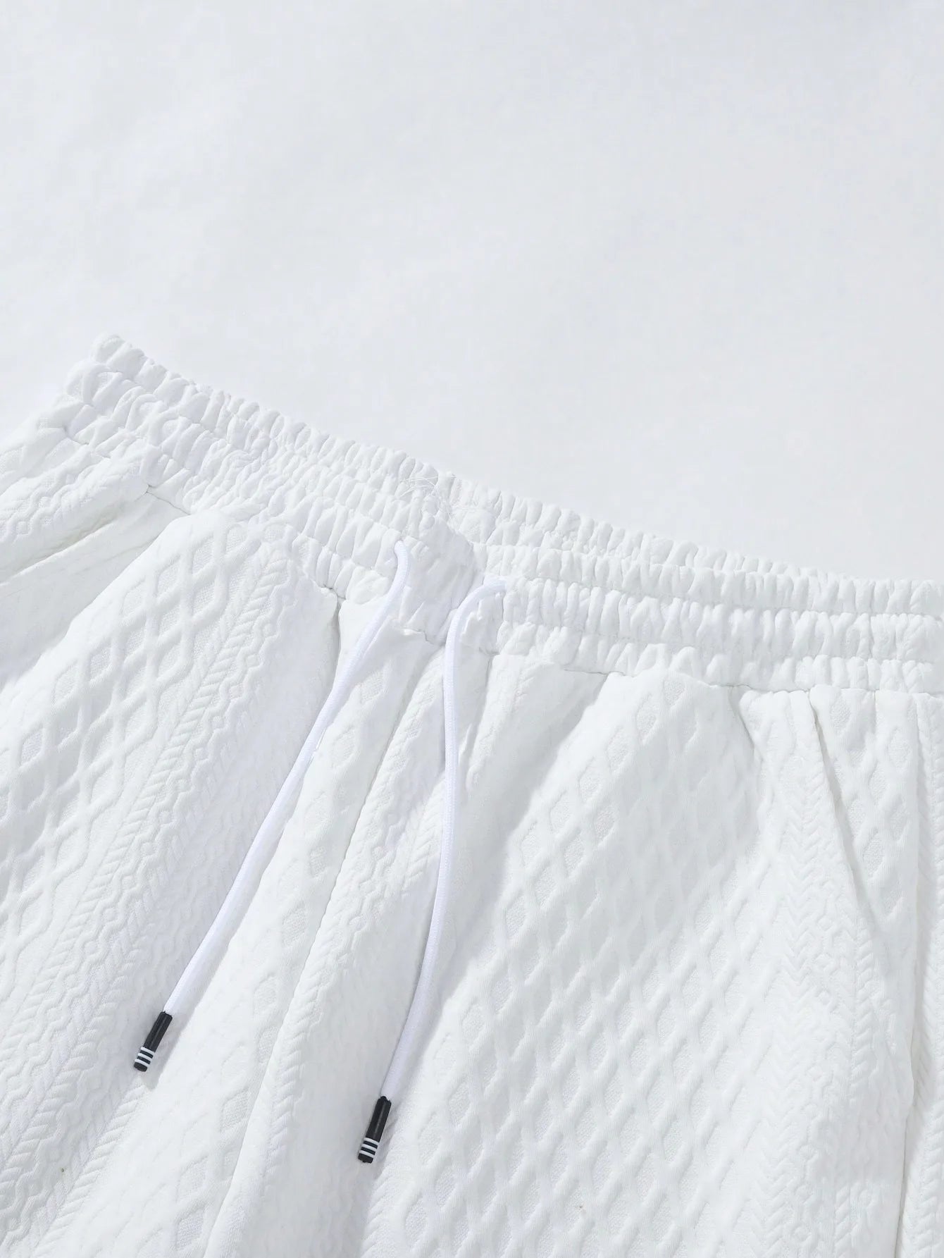 Men’s Waffle Knit Button Down Shirt & Shorts Set