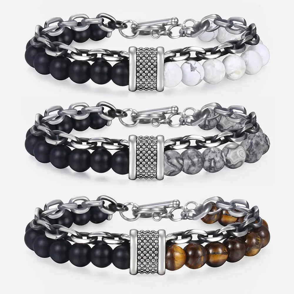 Tiger Eye  Link Chain Bracelet